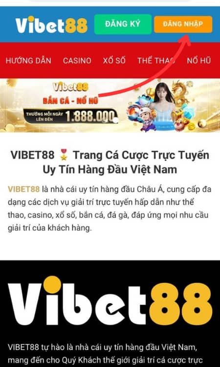 Đăng nhập tài khoản VIBET88