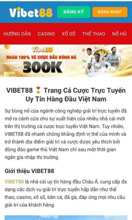 Đăng nhập tài khoản VIBET88