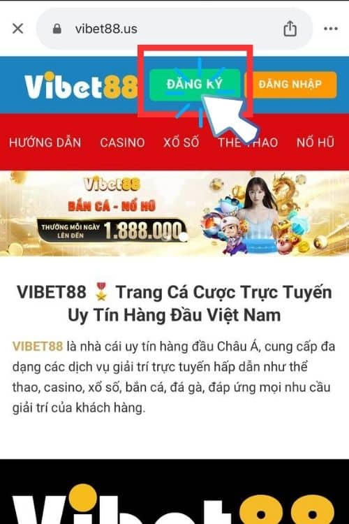 Truy cập website VIBET88